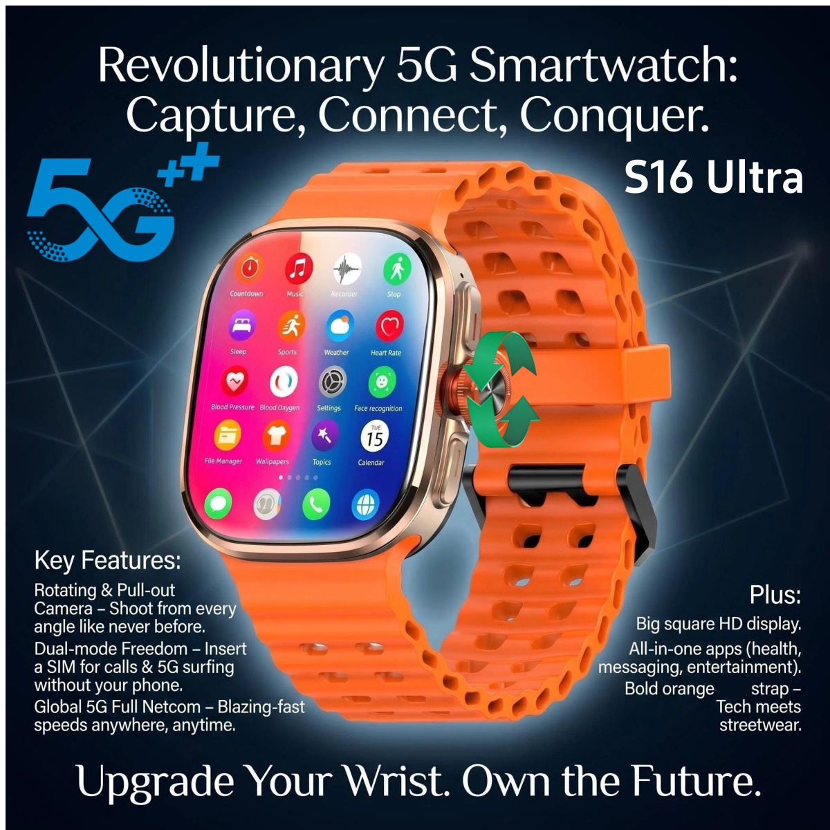 Fall Detection Watch - Smartwatch Original S16 Ultra 5G LTE